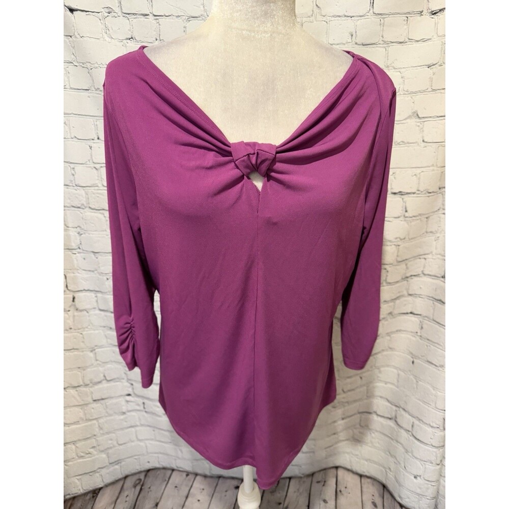 "Simonton Says" by George Simonton QVC fluid jersey pink blouse Size Medium